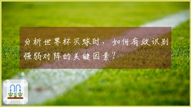 分析世界杯买球时,如何有效识别强弱对阵的关键因素?